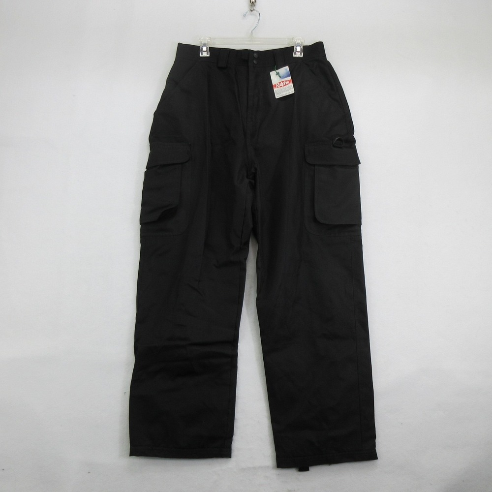 Burnside Men Pants Size 34 Black Cargo Snowboard Ski Mountain High Lift Tag New